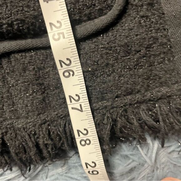 Zara Studio Black Reversible Tweed Oversized Coat Jacket Size M L - Picture 8 of 8